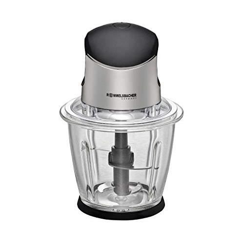 ROMMELSBACHER Multi Hachoir MZ 500 - Moteur puissant, lame spéciale à 4 lames en acier inoxydable, récipient en verre de 1,5 l, noir