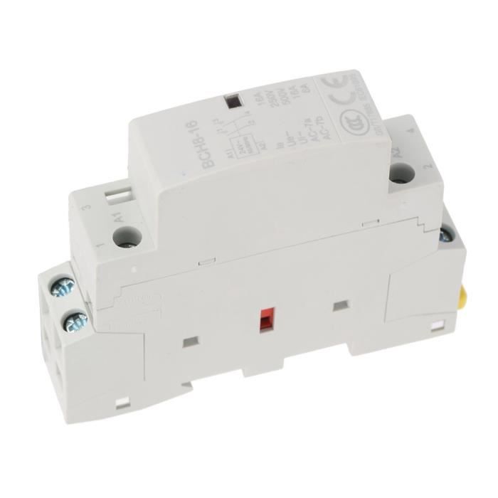 Contacteur Secteur AC 2P 25A 24V 2NO - Silencieux Et Compact, Pour Rail DIN