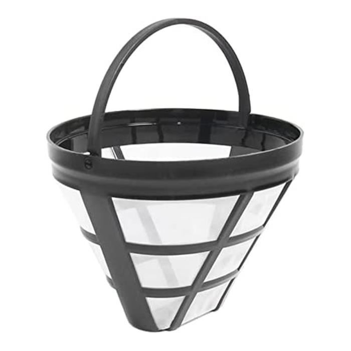 Filtre à Café Réutilisable Taille 4 - Cône En Acier Inoxydable - Pour 8 à 12 Tasses - Compatible Machines Café