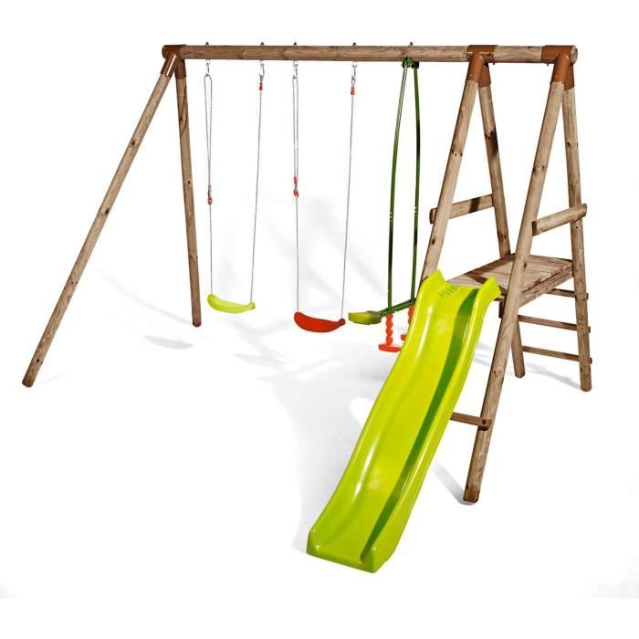 Station SEDELLE portique balançoire toboggan Soulet Cdiscount Jeux