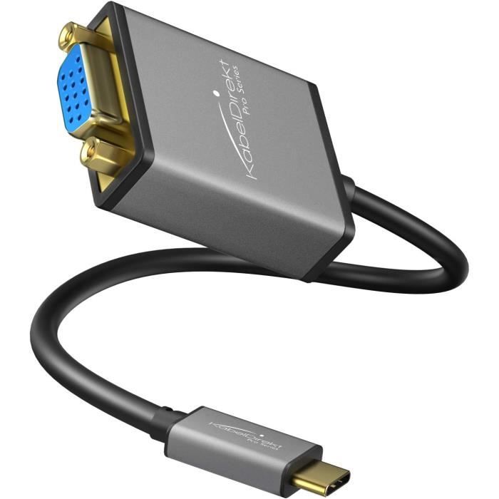 KabelDirekt – USB C to HDMI adapter – 0.15 m – (supports resolutions up to 4K/60 Hz, USB C 3.1 and Thunderbolt 3, suitable for MacBook Pro 2016/2017, MacBook 12, Chromebook Pixel etc