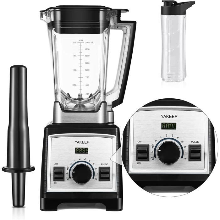 Blender Mixeur Multifonctions 2000W, Blender SmoothieSoupe Puissant