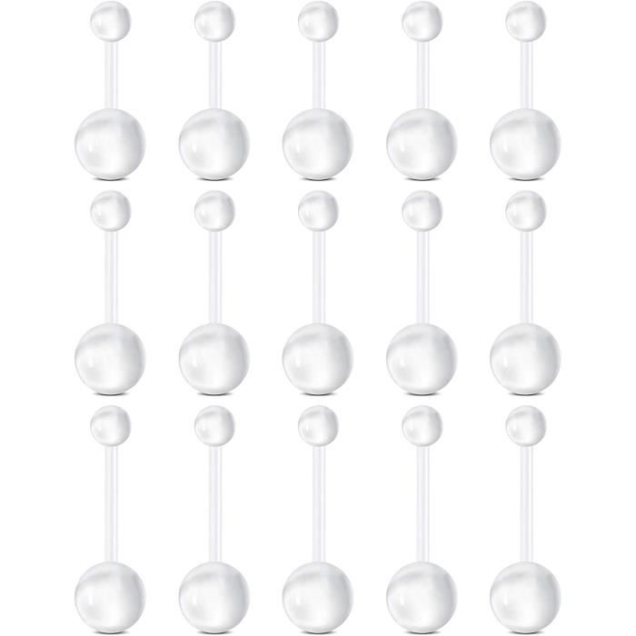30 Palline Per Piercing 5 Mm - Acciaio Chirurgico E Acrilico - Per Barbe, Lingua, Industriali - Gioielli Corpo 14G - Foto 12