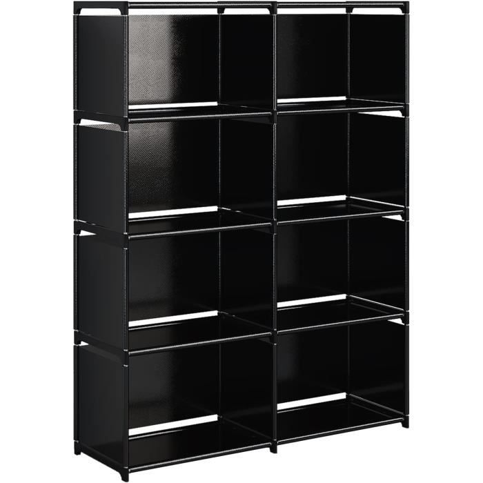 Étagère Cubique 10 Compartiments JIUYOTREE - Rangement Livres, Jouets, Vêtements - Gris