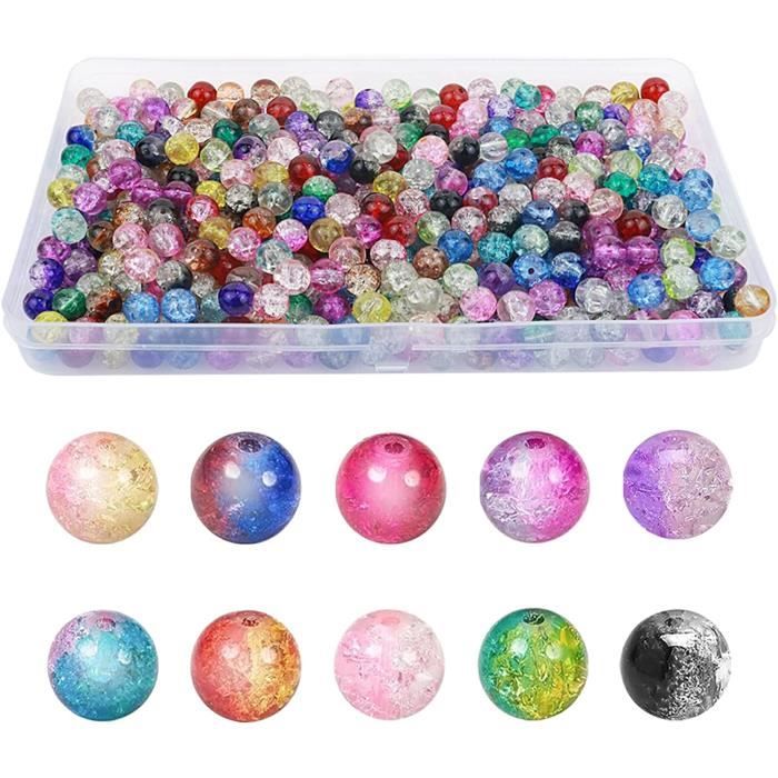 20 Perles De Verre Lumineuses Bicolores – 12 Mm – Vert/orange – Pour Bijoux DIY