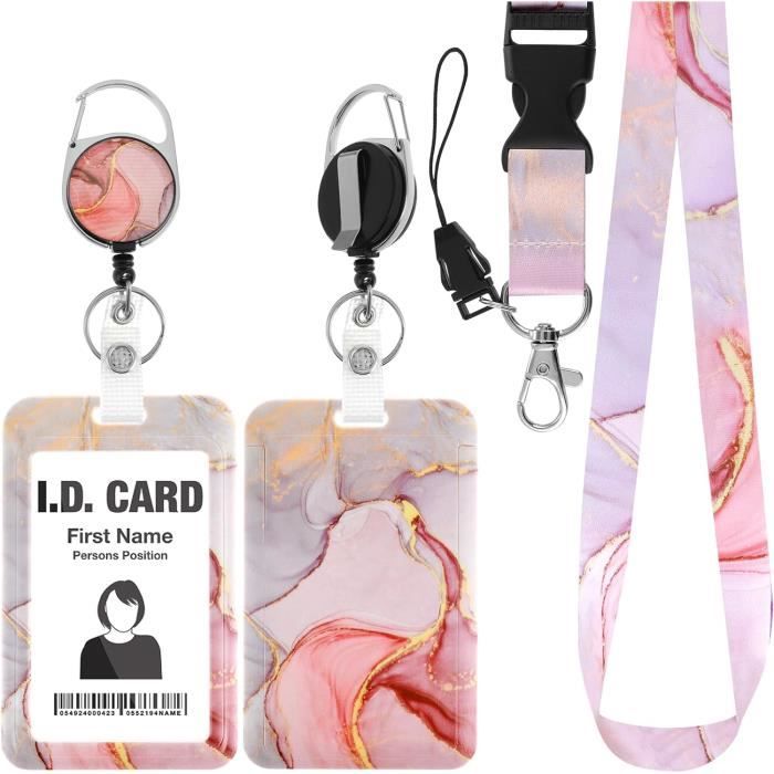 25 Pièces Porte Badge Visiteur PVC - Badges Avec Clip Et Lanière Pour Entreprises Et Événements