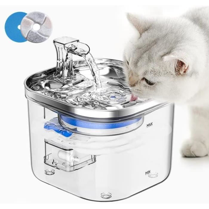 Fontaine à Eau Chat Céramique – 2,1L – Silencieuse Et Hygiénique – Filtre à Eau Propre – Facile à Nettoyer – Pour Chats Et Chiens – Couleur Blanche