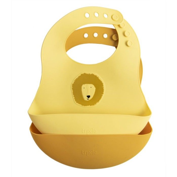 Bavoir Bébé Planetee Tiago Motif Lion Roi - 100% Coton Bio, Fabriqué Et Imprimé En France