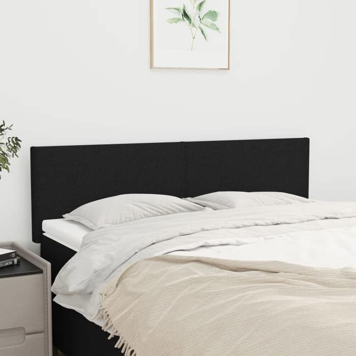 vidaXL Têtes de lit Noir 144 x 5 x 78/88 cm Tissu 345786