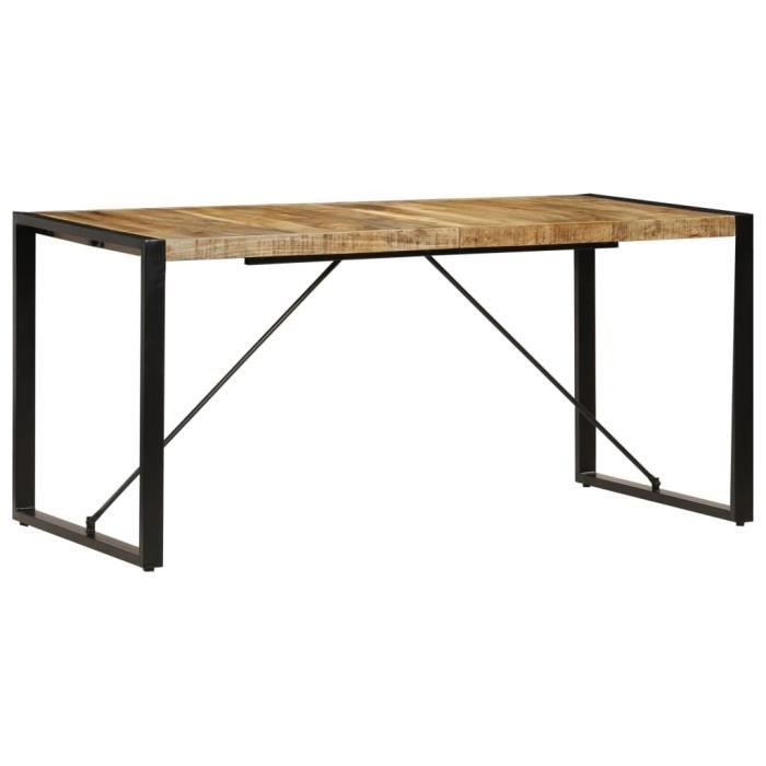 table de salle à manger 160x80x75 cm bois de manguier massif hao-0f060n01247417
