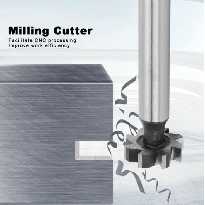 YN07896TSlot Cutter Woodruff Key Seat Cutter HSS Tige droite TSlot