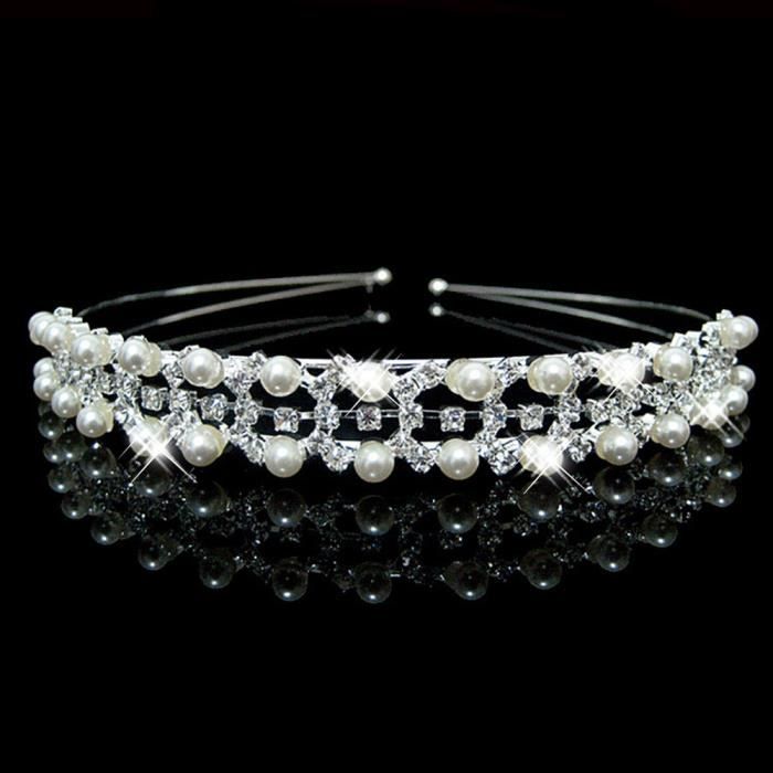 Princesse Headpieces Strass Mariage Couronne Argent Pageant Diadème