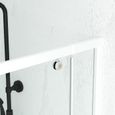 Porte de douche pivotante Spot extensible 80 à 90cm AURLANE - profilés métal blanc verre trempé transparent-1