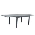 Table de jardin extensible aluminium 135/270cm + 10 Fauteuils empilables textilène Gris Anthracite - ANDRA-1