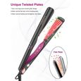 Fer à lisser Lisseur Boucleur Cheveux 2 en 1: LANDOT Multistyler Lissage Boucles Ondulations - Design Twisté Céramique-1