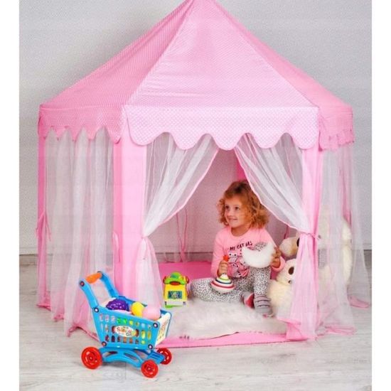 HOMASIS Tente d'intérieur pour enfant avec tapis, lumières, rideau et drapeaux, tente de jeu, en HOMASIS Tente d'intérieur pour enfant avec tapis, lumières, rideau et drapeaux, tente de jeu, en