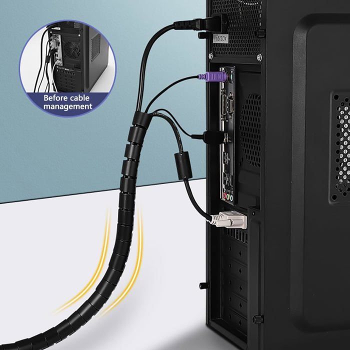 Cache 22 Cache Cable Diamètre 22 mm - Longueur 10 m Gaine, pour Cable Management ...
