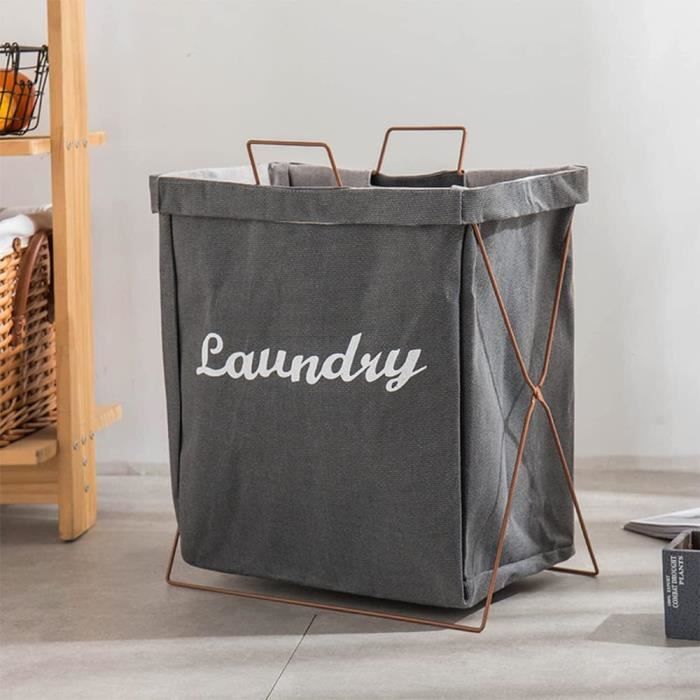 Panier À Linge Pliable, Bac Linge Sale Portable Avec Poignée De  Transport,Panier Linge Sale En 3 Sections Avec Cadre En Alumi[H1198] -  Cdiscount Maison