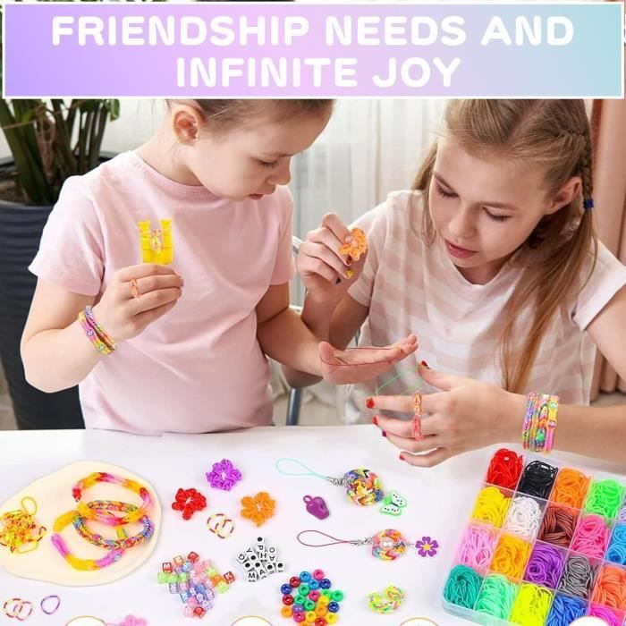 Relota Elastique Bracelet Kit, 40 Grilles Élastique Loom Bands Kit 2500
