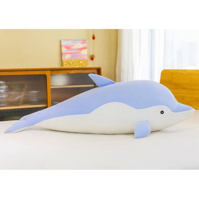 Uposao Peluche Delfín De 50 Cm – Muñeca Suave De Terciopelo Con Cremallera De Limpieza, Almohada Y Regalo Para Niños