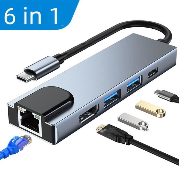 Adaptateur multiport 5 en 1 USB C vers USB A/ USB C/ HDMI