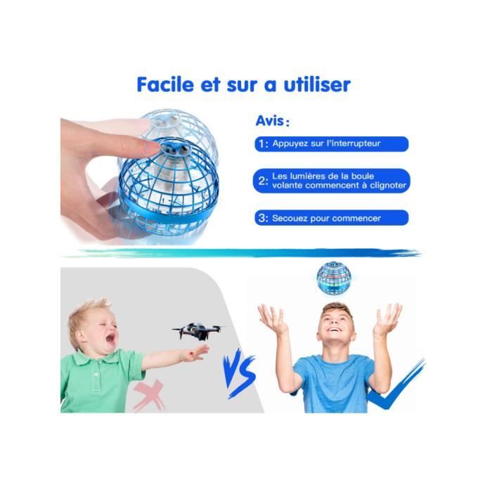 Boule Volante Lumineuse Tomzon A32 – Mini Drone Boomerang LED – Recharge USB – Intérieur/extérieur – Cadeau Enfant