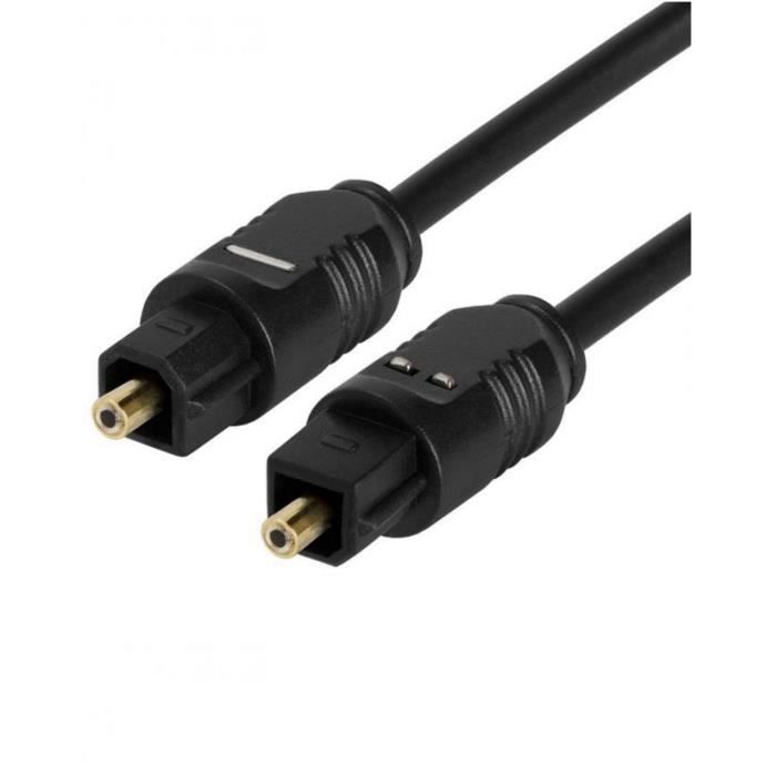 Câble Audio TosLink Optique 2 M – Pour PS2, PS3, Connexion Numérique