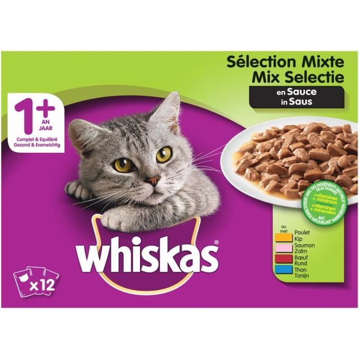 Nourriture pour chats Whiskas Junior - Sachets fraîcheur pour jeune chat et  chaton (2-12 mois), sélection mixte en gelée 38660 - Cdiscount