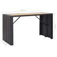 Bar de Jardin 6+1 • polyrotin Noir • Coussins Inclus • Plateau de Table en Acacia | Ensemble Table et chaises, Tabouret , Balcon-2