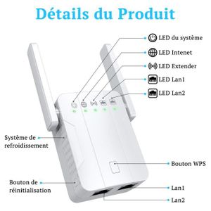 Pont WiFi Ethernet sans Fil vers Filaire, Pont sans Fil Répéteur 300 Mbps,  Amplificateur D'extension de Point D'accès WiFi Por[667] - Cdiscount  Informatique