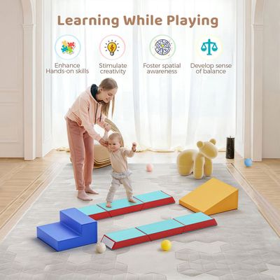 DREAMADE 7 PCS Parcours Motricité Bébé, Blocs de Construction en Mousse DREAMADE 7 PCS Parcours Motricité Bébé, Blocs de Construction en Mousse