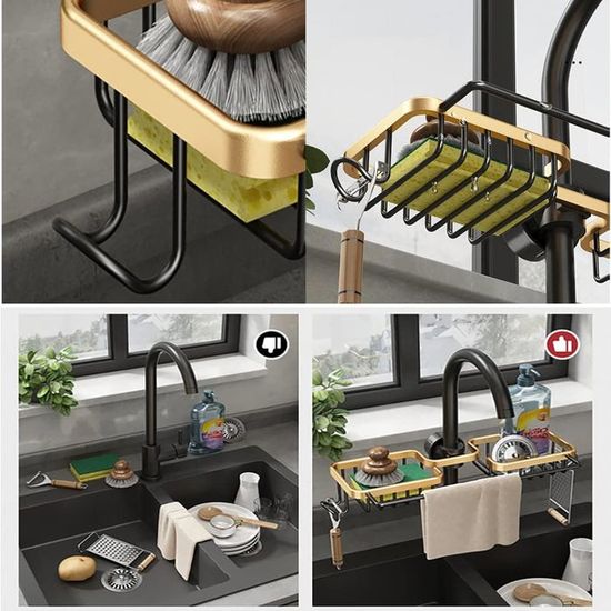 Lot de 2 Supports de Rangement pour Robinet, Support de vidange en