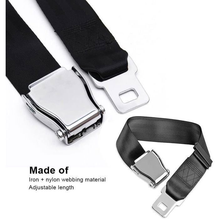 Extension Ceinture De Sécurité Avion Haoranjia - Réglable Universelle 50-84 CM, Boucle Acier Inoxydable, Confort Total En Vol