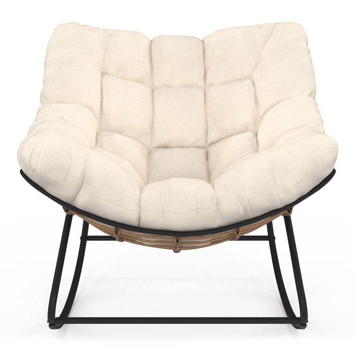 Coussin de rechange pour fauteuil bascule pivotantpour chaise inclinable en rotintapis de