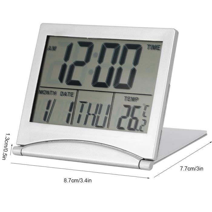 Réveil, simple, élégant, pliable, portable et léger avec calendrier de  température pour horloge numérique LED de voyage - Cdiscount Maison