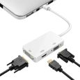 3 en 1 Mini DisplayPort Thunderbolt vers HDMI- DVI- VGA Adaptateur Câble pour Mac Book Air, Mac Book Pro, iMac et Mac YY60-3