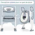 Réducteur Toilette Enfants Pliable Hauteur Réglable 50KG - COSTWAY - Gris-3
