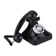 Téléphone rétro, téléphone fixe à l'ancienne, téléphone multifonction vintage en plastique, téléphone fixe à fil rétro,-3