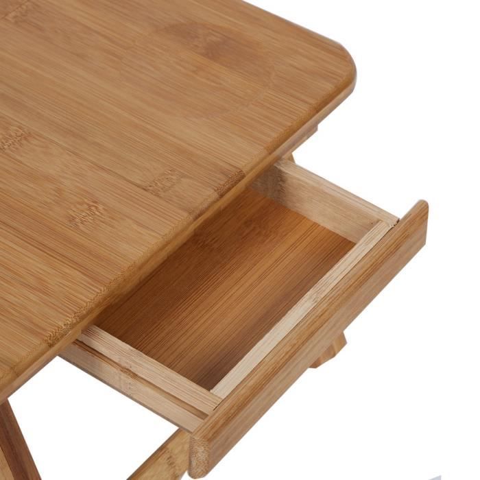 Bambou Table Portable pour Ordinateur, Plateau de Lit Pliable, Bureau  réglable avec Trous d'aération, Marqueune Table Portable pour Ordinateur