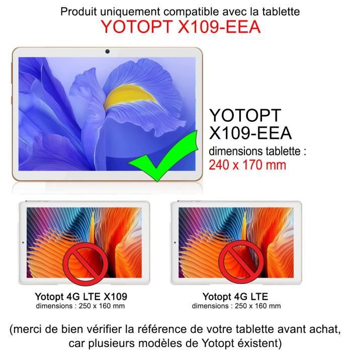 Housse, Étui Folio résistant fonction Support Vidéo et Rotation 360° - Bleu p. Tablettes jusqu'à 10.1 pouces - Français