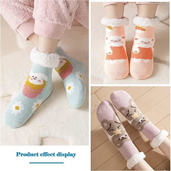 Chaussons cocooning anti dérapants intérieur polaire- Chaussettes