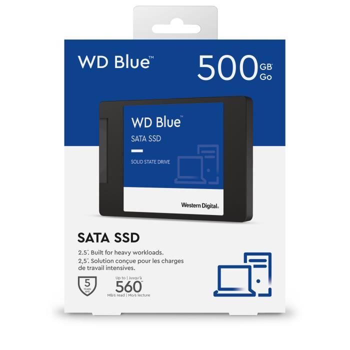 WD Blue™ Disque SSD Interne 3D Nand 500Go (WDS500G2B0A)