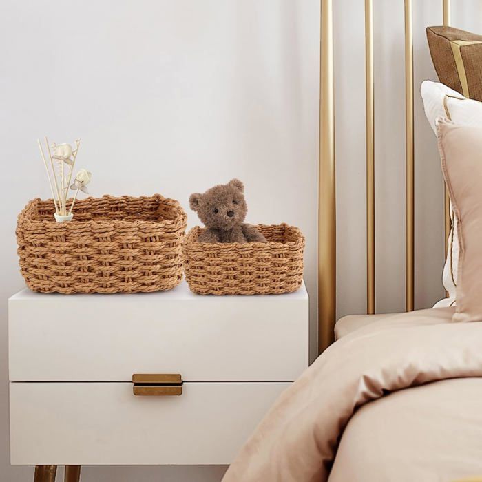 Paniers de rangement tressés, caisses de rangement empilables, boîtes de rangement pour produits Paniers de rangement tressés, caisses de rangement empilables, boîtes de rangement pour produits