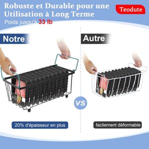 Panier Freezer Empilable 3 Paniers Congélateur Métal Empilables – Organisation Parfaite Pour Congélateur Coffre 5-7 Cu Ft
