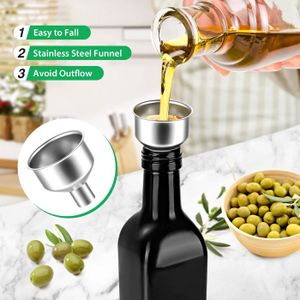 Distributeur d'huile et de vinaigre 2 en 1 - Bouteille multifonction en verre pour huile d'olive avec bouchons en liège - Bouteille de vinaigre de sauce soja avec bouchons en liège - 150 ml (verre