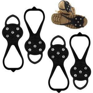 Crampons 32 Pointes Acier Inoxydable Pour Bottes Randonnée - Antidérapants Neige Glace (Noir, M)
