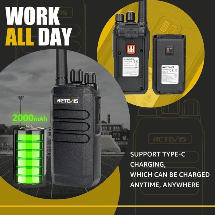 Retevis RT40 Talkies Walkies Adultes, 48 Canaux, DMR, PMR446, Radio ...