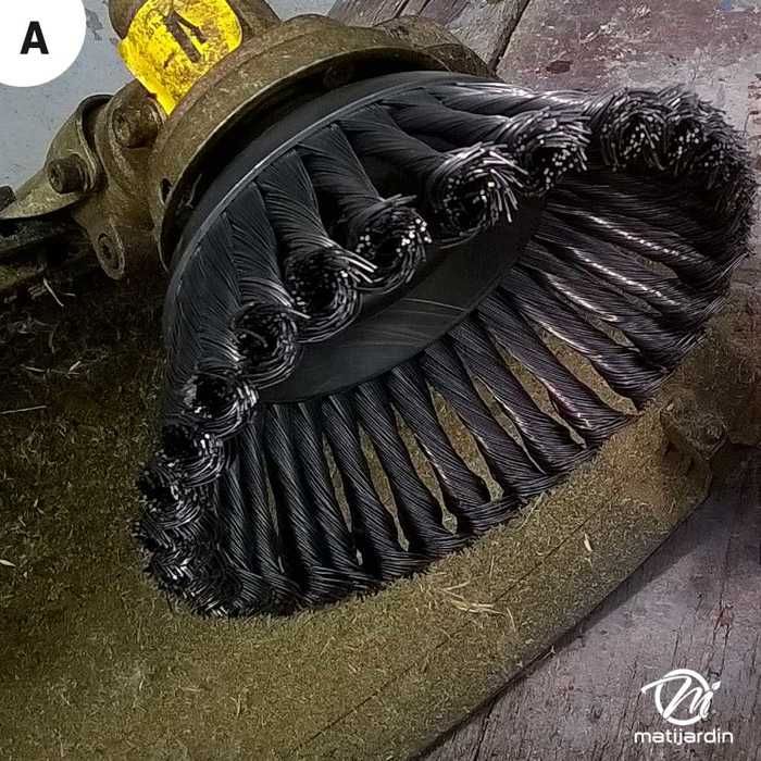 Matpeti Tête brosse désherbage débroussailleuse Universelle Ø 150 mm Alésage 25 ...