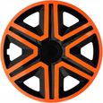 Enjoliveurs de roues - ACTION - noir-orange - 14" - universel - push-in-0