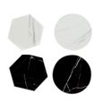4 pièces tasse sous-verres forme de marbre imperméable antidérapant tapis de café  DESSOUS DE VERRE - DESSOUS DE BOUTEILLE-0